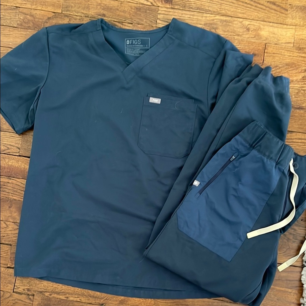 Figs Navy Blue Scrub Set